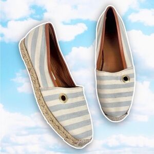 HUNTER Adler Canvas Striped Espadrille Flats Beach Coastal Preppy Nautical